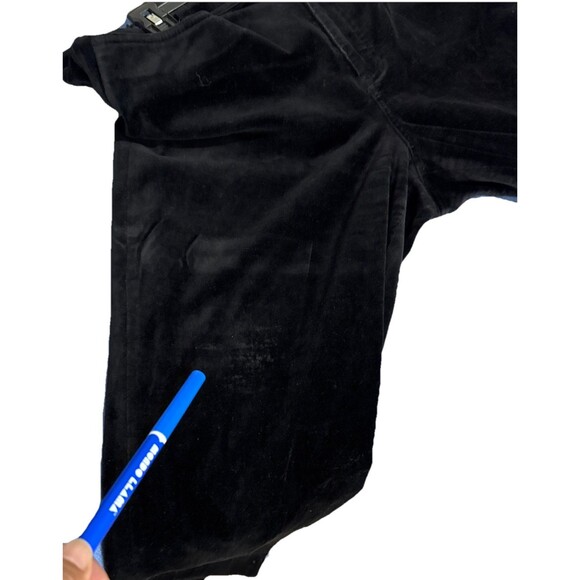 Y2k Lauren Ralph Lauren LRL Velvet Pants Black Blueish Soft‎ Velour Womens Sz12 - Picture 7 of 7